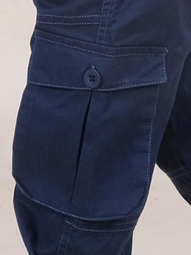 Image of Boys Cotton Full Length Front Cut Sew Cargo Pant with Bottom Tab