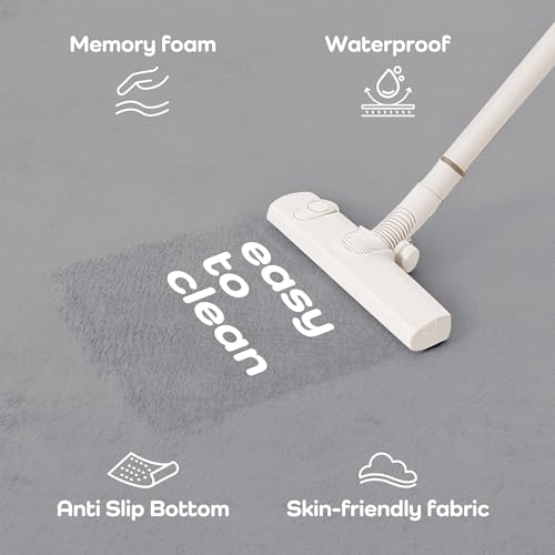 Image of 1.3 inch Thick Foam Baby Play Mat Extra Large 79x158, Basic Padded Plush Tummy Time Crawling Mat, Non-Slip Support Area Rug for Playroom Nursey Living Room (Light Grey)