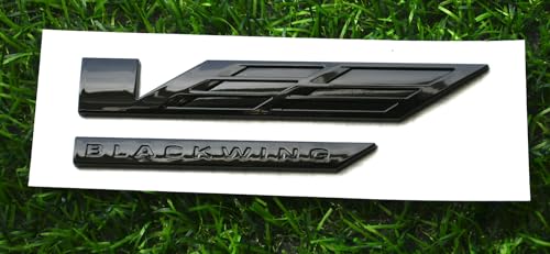 Image of V-Blackwing Emblem V-Series Black Out Blackwing Badge Chicklet V Logo Replacement for 2020-2024 CT4 CT5 86596092 (Glossy Black)