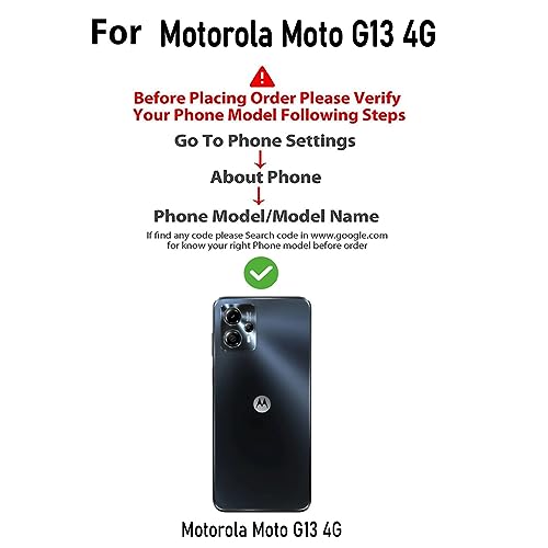 Image of Shockproof Back Cover Case for Motorola Moto G13 4G | 360 Degree Protection | Protective Design | Anti-Scratch Tough Slim TPU Case for Motorola Moto G13 4G (Black)