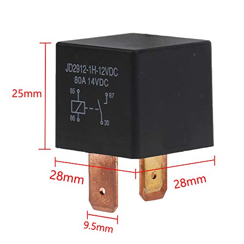 ESUPPORT 5Pack Relé Automotriz de Alta Resistencia DC 12V 80A 4Pin SPST miniatura 2