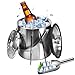 Produktbild SLTAXAR 1,6L/54OZ Eiskübel Edelstahl Eiseimer Champagner Kühler Eiskühler Sekt Eiswürfelkühler Doppelwandig Eisbehälter Isolier Eiswürfelbehälter Wein Bier Eiskübel mit Deckel Sieb Eiswürfelform