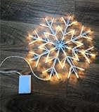 50 luces LED de copo de nieve, luces de Navidad alimentadas por pilas con decoración de ventana intermitente, cadena de luces LED festivas para interiores para el hogar, oficina, árbol y decoración de