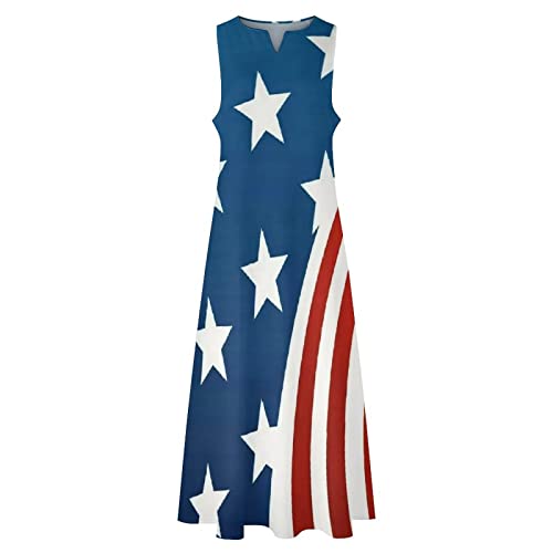 Kuaileya American Flag Maxi Dress Plus Size, Spring Dress, 4Th Of July Plus Size Dress Maxi Dress For Women Summer Women Fashion Loose Elegant Long Dress Sleeveless Split Beach (Blue, Medium) American Flag Overall Dress Summer Dresses For Women Beach Spring Striped Print Cute Dress Cover Up Sundress Sleeveless Casual Boho Dress Floral Maxi Dresses For Women Women Short Sleeve Casual Dresses V Neck Knee Length Beach Dress With Pockets 230509 #TOP3