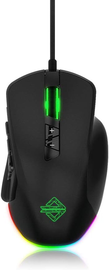 Ajazz AJ390 USB Wired Gaming Mouse with 7 Keys Adjustable DPI Ergonomic Design Hollowed-out Honeycomb Design (GTI)