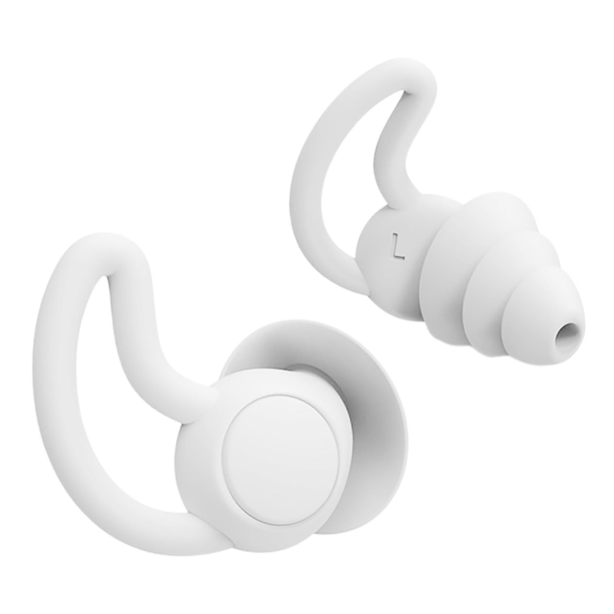 2pcs Noise Cancelling Silicone Earbuds for Musicians and Nighttime Use White