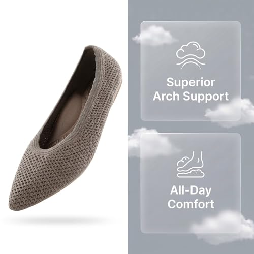 Image of Frank Mully Womens Pointed Toe Flats Knit Dress Shoes Comfort Women Shoes Softable