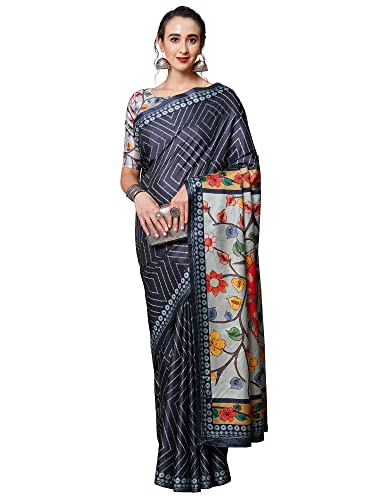 Image of AKHILAM Women's Dola silk Bandhani Saree With Unstitched Blouse Piece (Multicolored 7TISHA7 Parent)