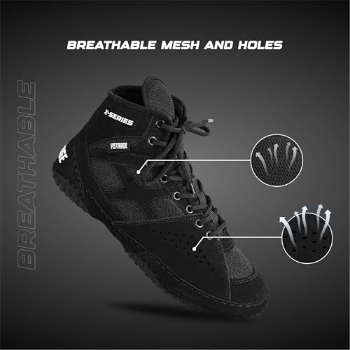 FISTRAGE Wrestling Shoes For Men, Women, Youth Lightweight Shoes Fighting Wrestling - AmmaraHide Seude with Rubber Sole, Sports Master Training Boots | Combat Footwear | Ventilated Design With Mesh | Pro Geniune Handmade Unisex Shoes2