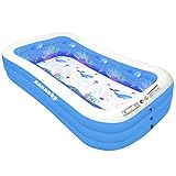 Aquadoo Family Swimming Inflatable Pool,118' X 72' X 22' Full-Sized PVC Material Inflatable Lounge...