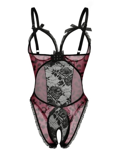 Image of Avidlove Women One Piece Lingerie Sexy Lace Babydoll Mini Bodysuit
