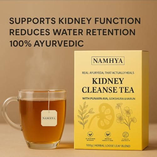 Image of Namhya Kidney Cleanse Tea | Ayurvedic Herbal Detox | Thirteen Botanical Formula and Renal Support | Urinary Wellness, Fluid Balance | Diuretic Herbs | Antioxidant Blend| Natural Vitality 50 Bags