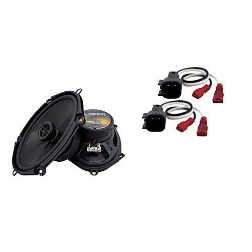Harmony Audio Bundle Compatible with 2005-2009 Ford Mustang HA-R68 Front Door Replacement 5x7 6x8 Replacement 225W Speakers and HA-725600 Speaker Replacement Harness