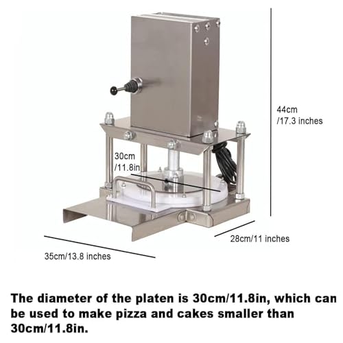 Elektrische Pizzateigpresse, manuelle Presse für Pizzakrusten und Gebäck, ideal für die Herstellung von Pizza und Hackbraten