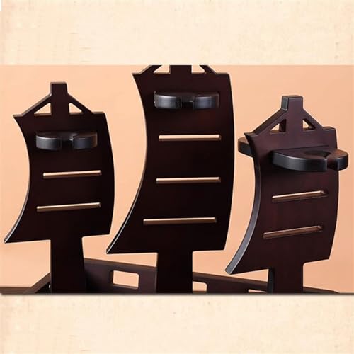 Soporte para botellas de vino de madera con diseño de velero miniatura 7