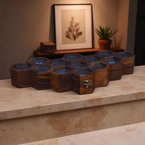 Image of 13-Slot Wooden Watch Box for Men & Women | Watch Display Case, Storage Organizer & Jewelry Holder | Vintage Gift for Birthday & Anniversary (13 Slots, Swing Lock)
