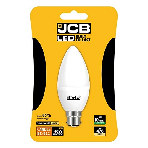 JCB LED Candle 470lm Opal 6w B22 2700k