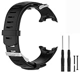 WEINISITE Silicona Ajustable Reemplazo Pulsera para Polar Suunto D4 / D4i Novo wacth Reloj (Negro)