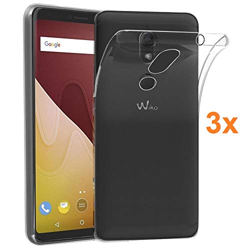 REY [Lot de 3] Coque pour WIKO View Prime, TPU Transparent en Silicone, Ultra Fine 0.33mm
