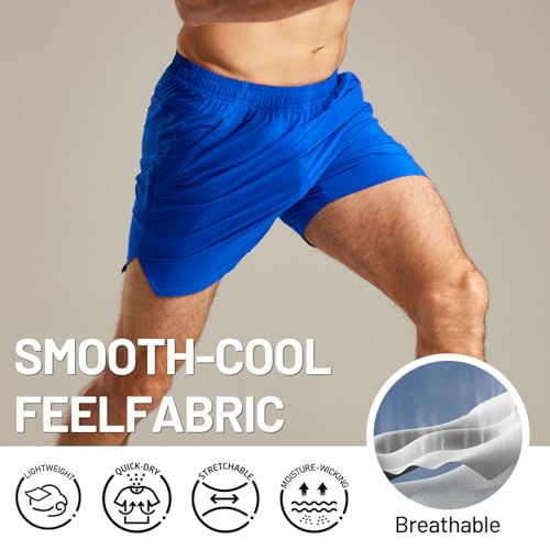 Image of MIER Men's Workout Running Shorts Lightweight Active 5 Inches Shorts with Pockets, Quick Dry, Breathable
