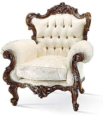 Image of Royal Carved Wooden Sofa Set | 3+1+1 Seater | Antique with Button Tufted Velvet Upholstery | Victorian Style Living Room Furniture Tufted Sofa Set Grey 3-Piece (Design 7)