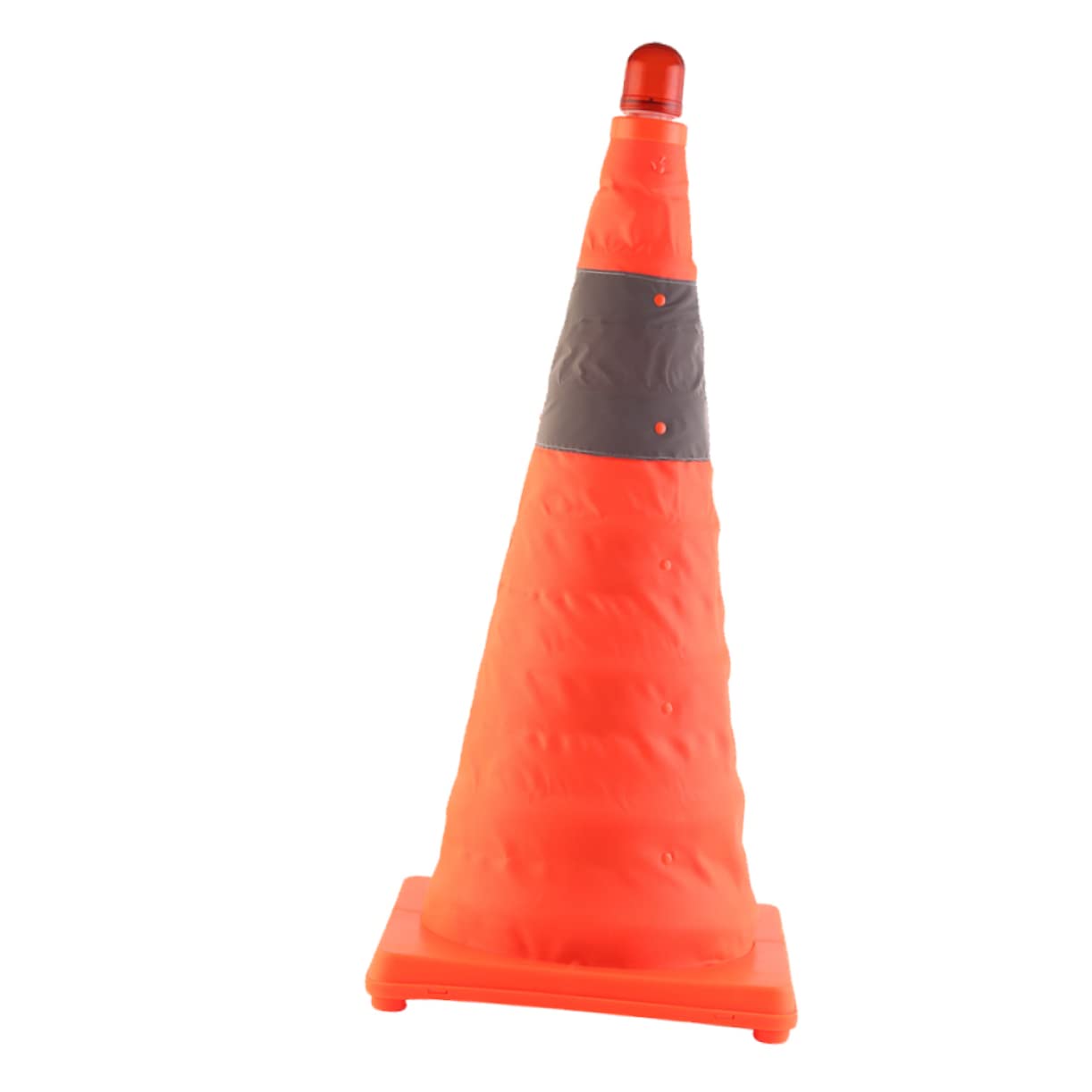 Mobestech Cône De Pliable avec Lumières LED Réfléchissant pour Sécurité Routière Bande Réfléchissante Base Caoutchouc