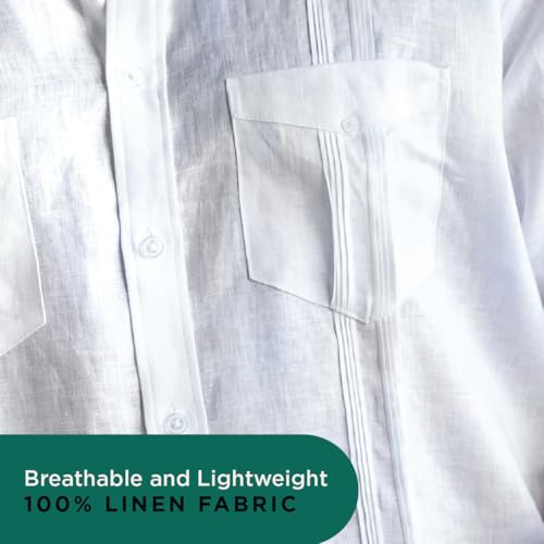 Image of Cubavera Men's Long-Sleeve 100% Linen Guayabera