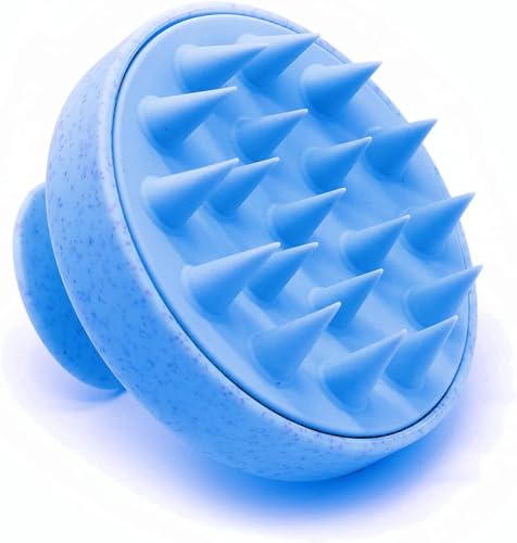 XML Hair Scalp Massager Shampoo Brush(PACK OF 2) with Soft Silicone Bristles for Anti Dandruff Removal Head Massager Prevents Hair loss for Men, Women (Blue)