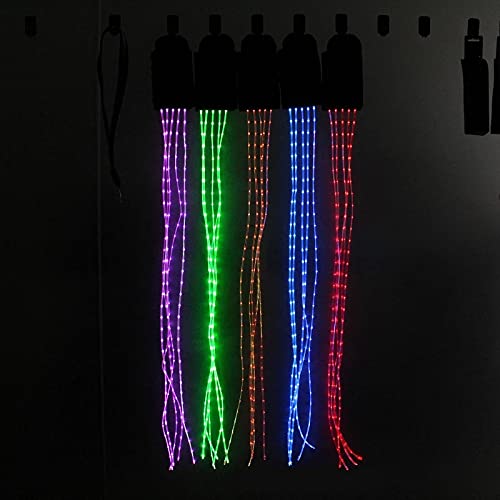 CZP New 100CM Horse Tail USB Lights Chargeable LED Crupper Harness Equestrian Outdoor Sport Tail Lights Equipment (100cm Blue)