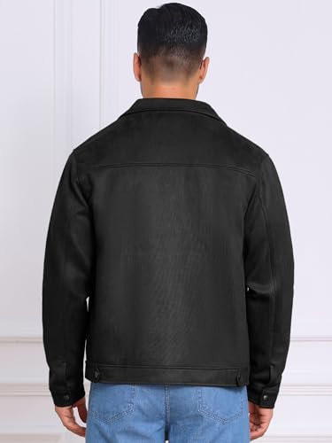 Men's Casual Coat Collared Zipper Outdoor Wear Vintage Suede Jacket3
