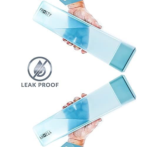 Image of Frosty Unbreakable Water Bottle 1 Litre | Set of 6 Plastic Bottles | Leakproof Durable Drinking Bottle for Office, Gym & Home Use (6, SQUARE shap)