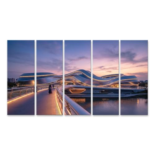 Tableau architecture fluide futuriste déco murale bureau visionnaire