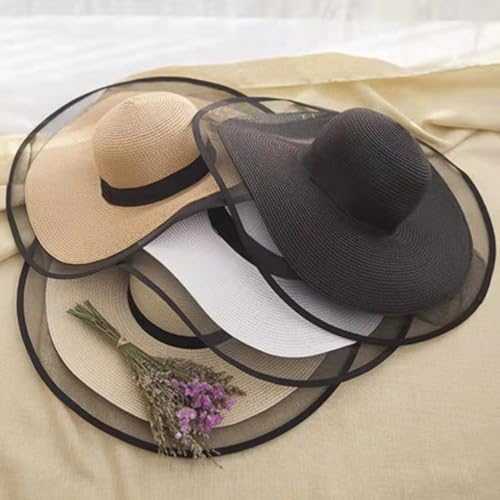 Sombrero de paja panamá ala ancha para hombre y mujer miniatura 4