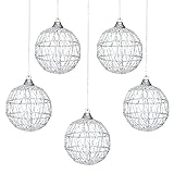 AMS Christmas Hanging Decorations, Hollow Iron Wire Ball Ornaments for Party Tree Decor(2.36" 20ct,