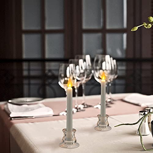 6Pcs Taper Candle Candlestick Holders, Soulbay Clear Glass Candleholders Decorative For Wedding Tabletop Window Christmas Decorations, Fits 1/2" 2/3" 3/4" 4/5" 7/8" Diameter Candles #TOP5