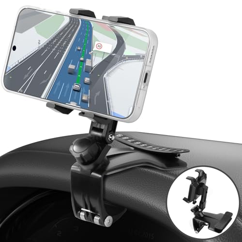 Bvdfgk Multifunctional Car Dashboard Mobile Phone Holder - Cell Phone Holder Mount Clip for Car Dash Sun Visor, Rearview Mirror, Universal 360 Degree Rotation Auto Mobile Clamp Stand for All Phones