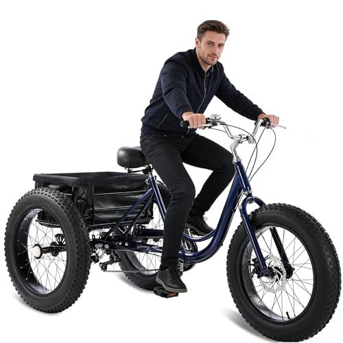 YMLUKzun Triciclo Adulti con Pneumatici Larghi da 20''x 4'', 7