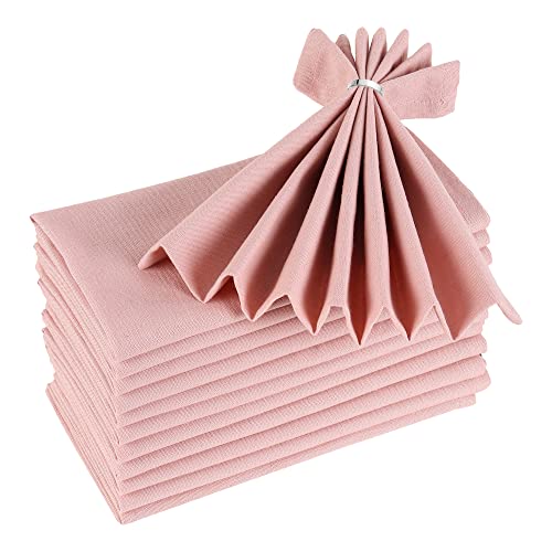 Grownhome Arts Dinner Cloth Set Of 12 Napkins For Everyday Use Over Sized Special Mitered Corner Napkins Are Pre Shrunk Good Absorbency Ultra Soft Durable Hotel Quality.18 Inchx18 Inch(Blush Pink) #TOP1
