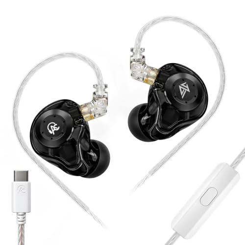 AUDIOCULAR x KZ EDX Pro HiFi Type-C IEM Earphones with DAC, Black - Image 2