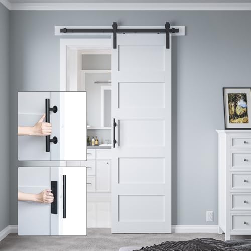 Image of 30in x 84in Sliding Barn Door 5 Panel with Water-Proof PVC Surface