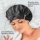 Seidenhaube zum Schlafen – Schlafhaube aus 100% Maulbeerseide, atmungsaktive und anpassbare Schlafmütze, Silk Bonnet, Haarhaube für die Nacht mit elastischem Band