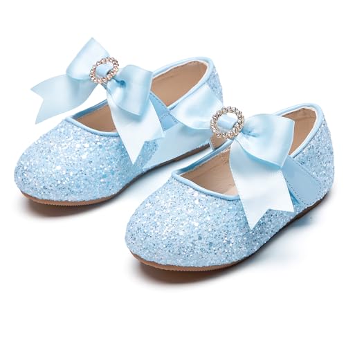 Image of PHIRAMIN Toddler Flower Girl Dress Shoes - Little Girl Mary Janes Flats Wedding