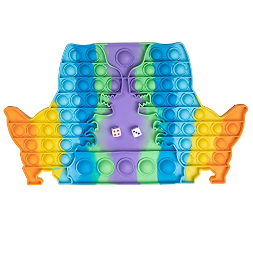 Chess Board Pop It Fidget Toy Big Pop Its Silicone Push Jumbo Pop Bubble Sensory Toys Popper Fidget Toys Stress Relief Tools for Kids Men Women Adult (Dinosaur)