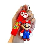 MARALICIA Keychain 3D Mario Friends Pendant Charm for Super Boys and Girls Keyring for Backpack,Handbag,Purse (Friend-Red)