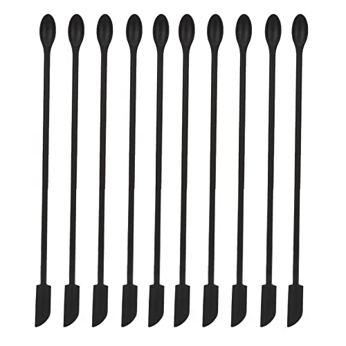 10 raspadores de silicona, espátula de doble cabeza, diseño curvo extendido flexible para maquillaje y uso en cocina, raspador de doble cabeza integrado con silicona suave de