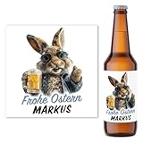 Osterbier Bierflaschen Etiketten perstonalisiertes Ostergeschenk Erwachsene Männer Biergeschenk Geschenk Ostern Flaschenetikett Bieretiketten 2 Stk. | 9x9 cm