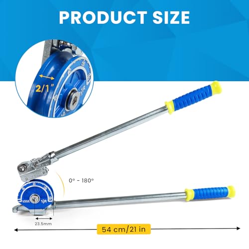 Heavy Duty 1/2" Tubing Bender 180°, Tube Bender for Copper & Stainless Steel Pipe (Up to 2mm Wall Thickness), Aluminum Iron Pipe, HVAC Automotive Plumbing Tool by Poakkus - Image 5