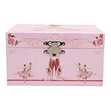 TOYANDONA Joyero Musical Rosa de 127 CM con Bailarina Giratoria Caja de Música para Niñas Organizador Compacto de Joyas y Accesorios de Baile Obsequio para Cumpleaños y Decoración