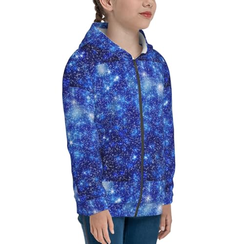 Blurred Star Snow Christmas Kids Pullover Hoodies Boys Zip Up Sweatshirts Girls Athletic Clothes with Pocket4
