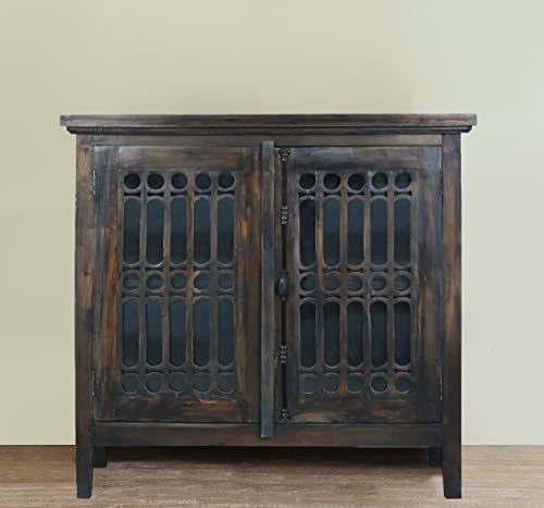 Sunset-Trading-Cottage-Carved-2-Door-Cabinet-Distressed-Solid-Wood-Fully-Assembled-Sideboard-Vintage-Iron-Brown Sunset Trading Cottage Carved 2 Door Cabinet Distressed Solid Wood Fully Assembled Sideboard Vintage Iron Brown